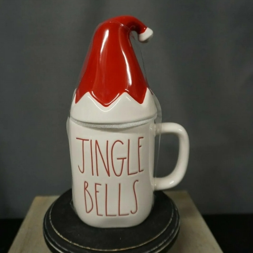 Rae Dunn JINGLE BELLS Mug with Topper